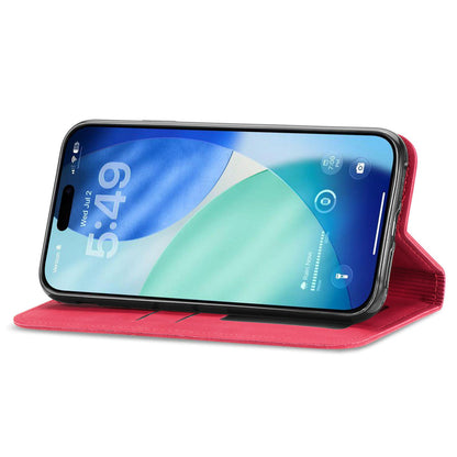 For iPhone 18 Pro Retro Skin Feel Magnetic Leather Phone Case - Red - SYA002322614C