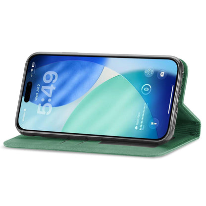 For iPhone 18 Pro Retro Skin Feel Magnetic Leather Phone Case - Green - SYA002322614D