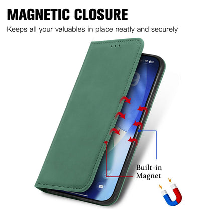 For iPhone 18 Pro Retro Skin Feel Magnetic Leather Phone Case - Green - SYA002322614D