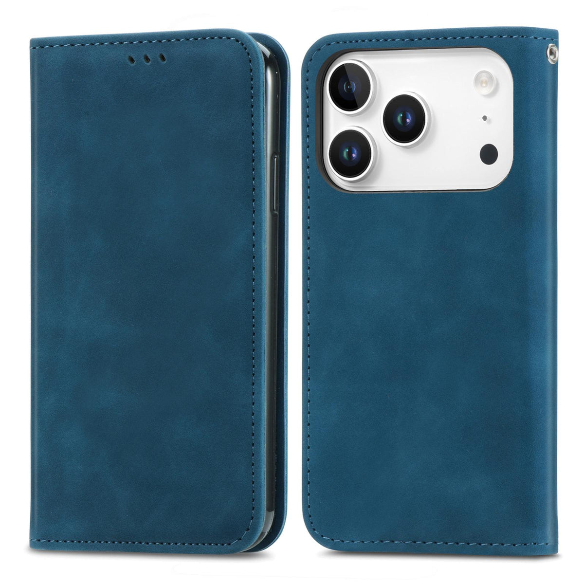 For iPhone 18 Pro Retro Skin Feel Magnetic Leather Phone Case - Blue - SYA002322614E