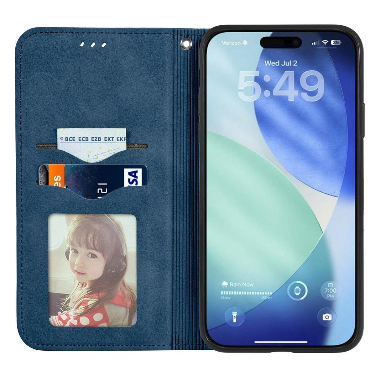 For iPhone 18 Pro Retro Skin Feel Magnetic Leather Phone Case - Blue - SYA002322614E
