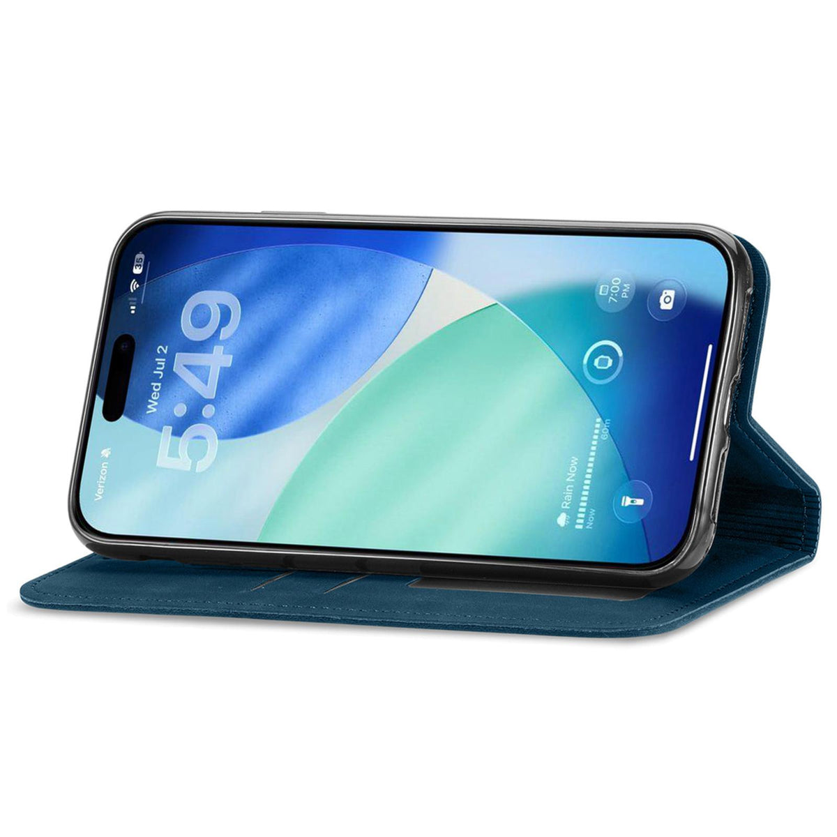 For iPhone 18 Pro Retro Skin Feel Magnetic Leather Phone Case - Blue - SYA002322614E