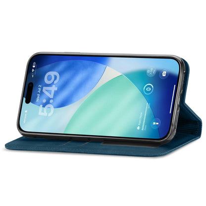 For iPhone 18 Pro Retro Skin Feel Magnetic Leather Phone Case - Blue - SYA002322614E