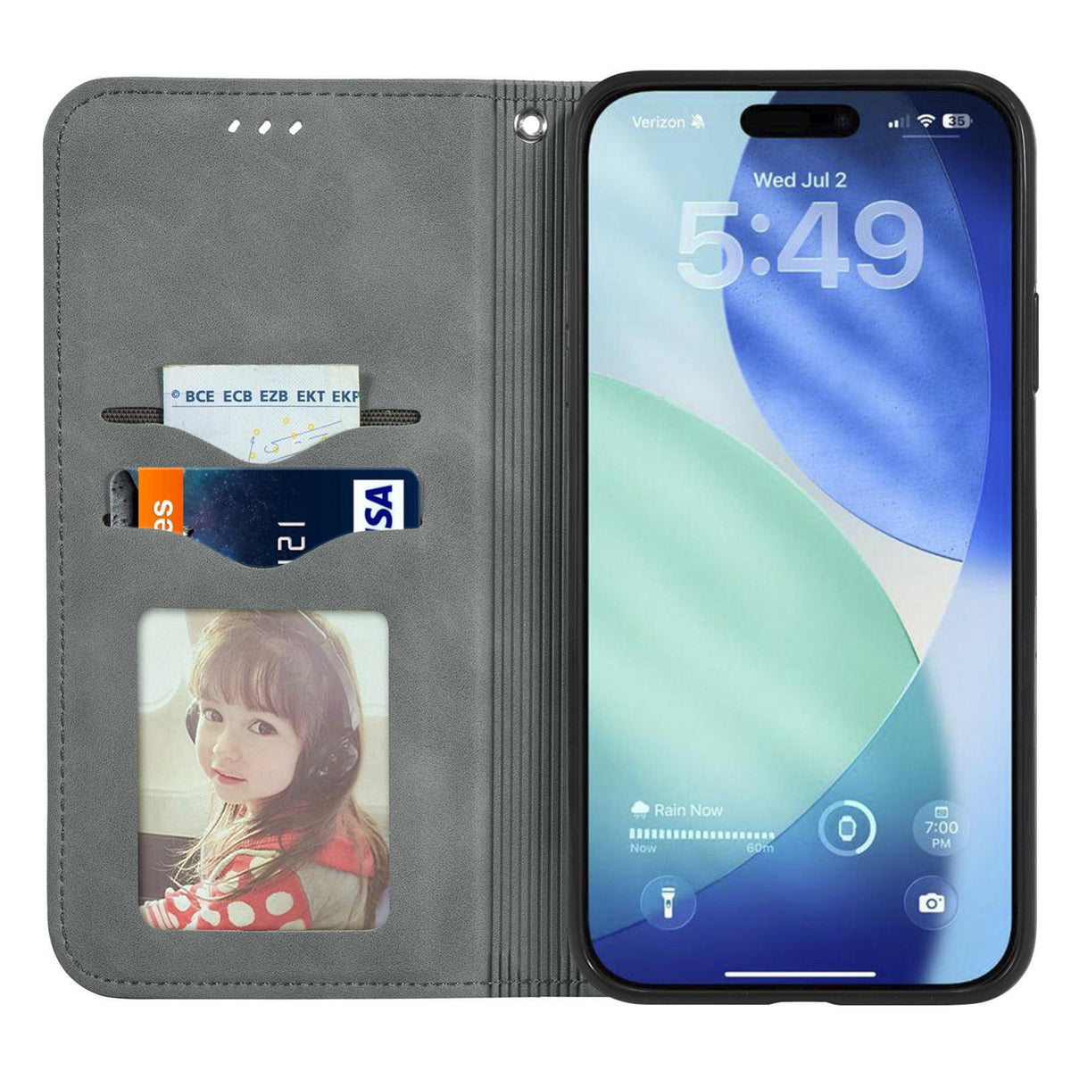 For iPhone 18 Pro Retro Skin Feel Magnetic Leather Phone Case - Gray - SYA002322614F
