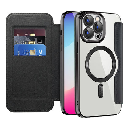 For iPhone 18 Pro Shield MagSafe RFID Anti-theft Leather Phone Case - Blue - SYA002330014C