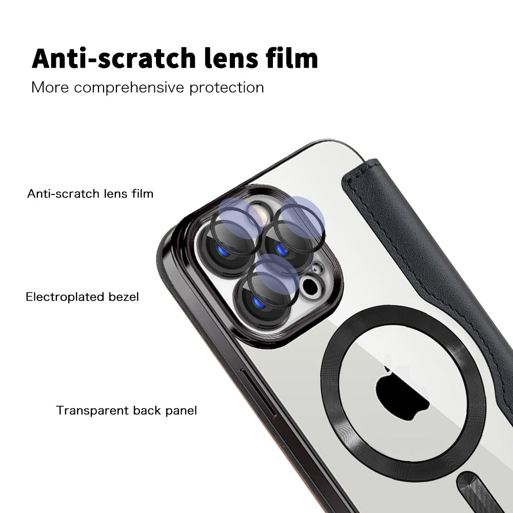 For iPhone 18 Pro Shield MagSafe RFID Anti-theft Leather Phone Case - Blue - SYA002330014C