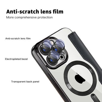 For iPhone 18 Pro Shield MagSafe RFID Anti-theft Leather Phone Case - Blue - SYA002330014C