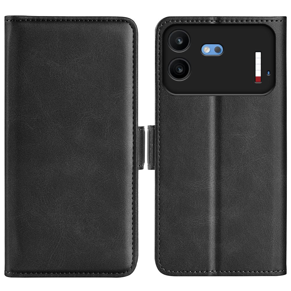 For Nothing Phone 4b Dual-side Magnetic Buckle Horizontal Flip Leather Phone Case - Black - SYA002341305A