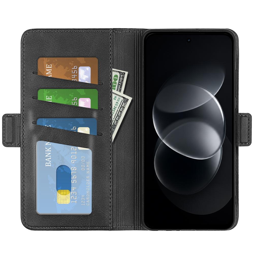 For Nothing Phone 4b Dual-side Magnetic Buckle Horizontal Flip Leather Phone Case - Black - SYA002341305A