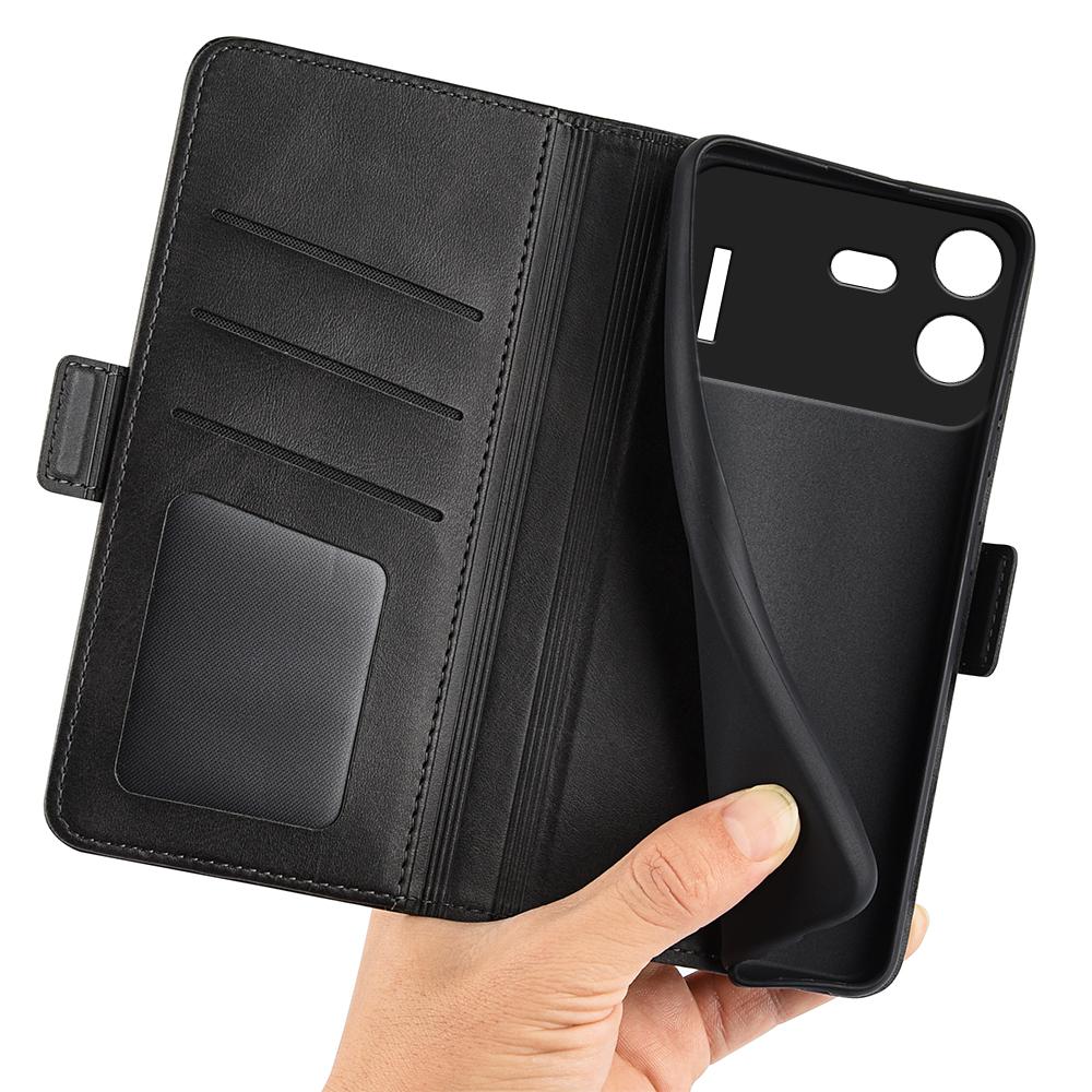 For Nothing Phone 4b Dual-side Magnetic Buckle Horizontal Flip Leather Phone Case - Black - SYA002341305A