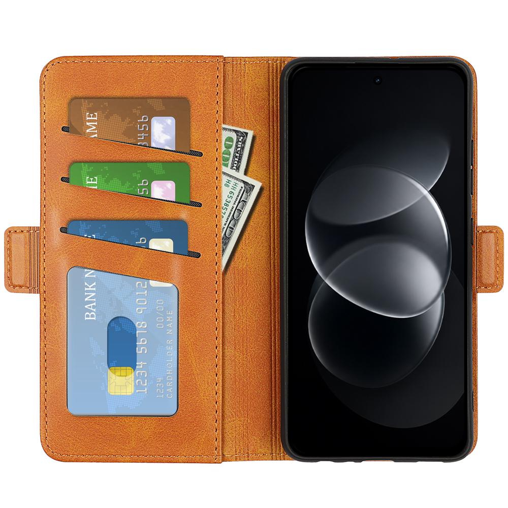 For Nothing Phone 4b Dual-side Magnetic Buckle Horizontal Flip Leather Phone Case - Yellow - SYA002341305B