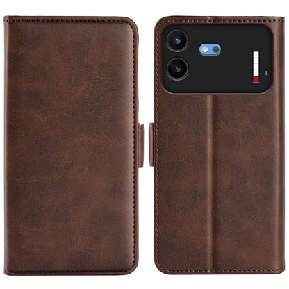 For Nothing Phone 4b Dual-side Magnetic Buckle Horizontal Flip Leather Phone Case - Brown - SYA002341305C