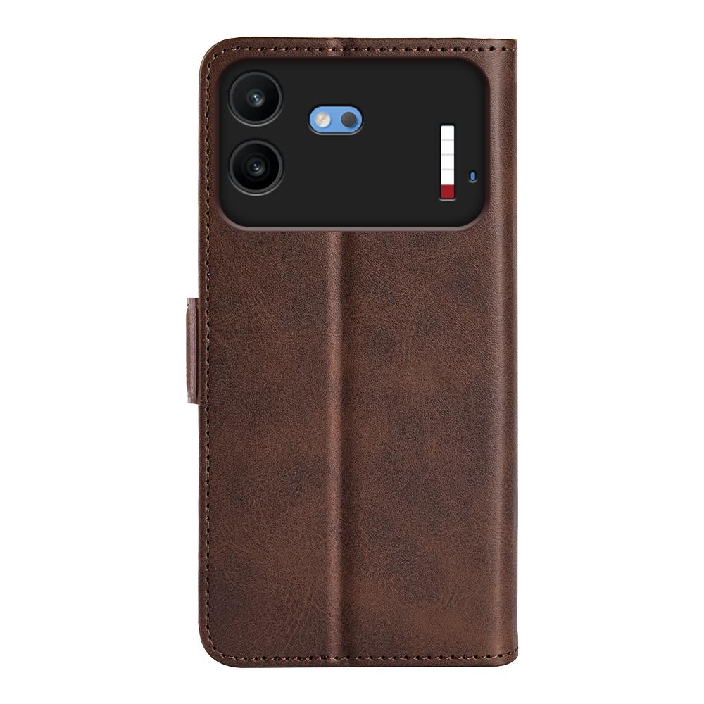 For Nothing Phone 4b Dual-side Magnetic Buckle Horizontal Flip Leather Phone Case - Brown - SYA002341305C