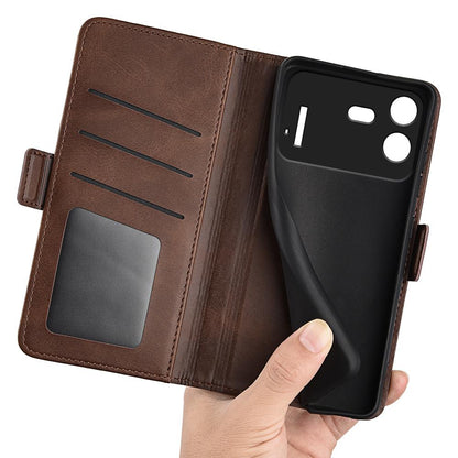 For Nothing Phone 4b Dual-side Magnetic Buckle Horizontal Flip Leather Phone Case - Brown - SYA002341305C