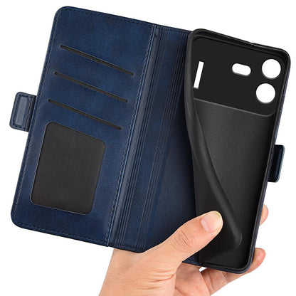 For Nothing Phone 4b Dual-side Magnetic Buckle Horizontal Flip Leather Phone Case - Dark Blue - SYA002341305D