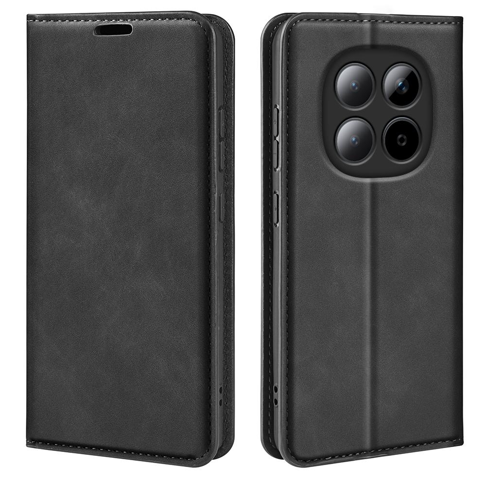For Redmi Note 15 Pro 5G Global 163.6mm Retro-skin Magnetic Suction Leather Phone Case - Black - SYA002359953A