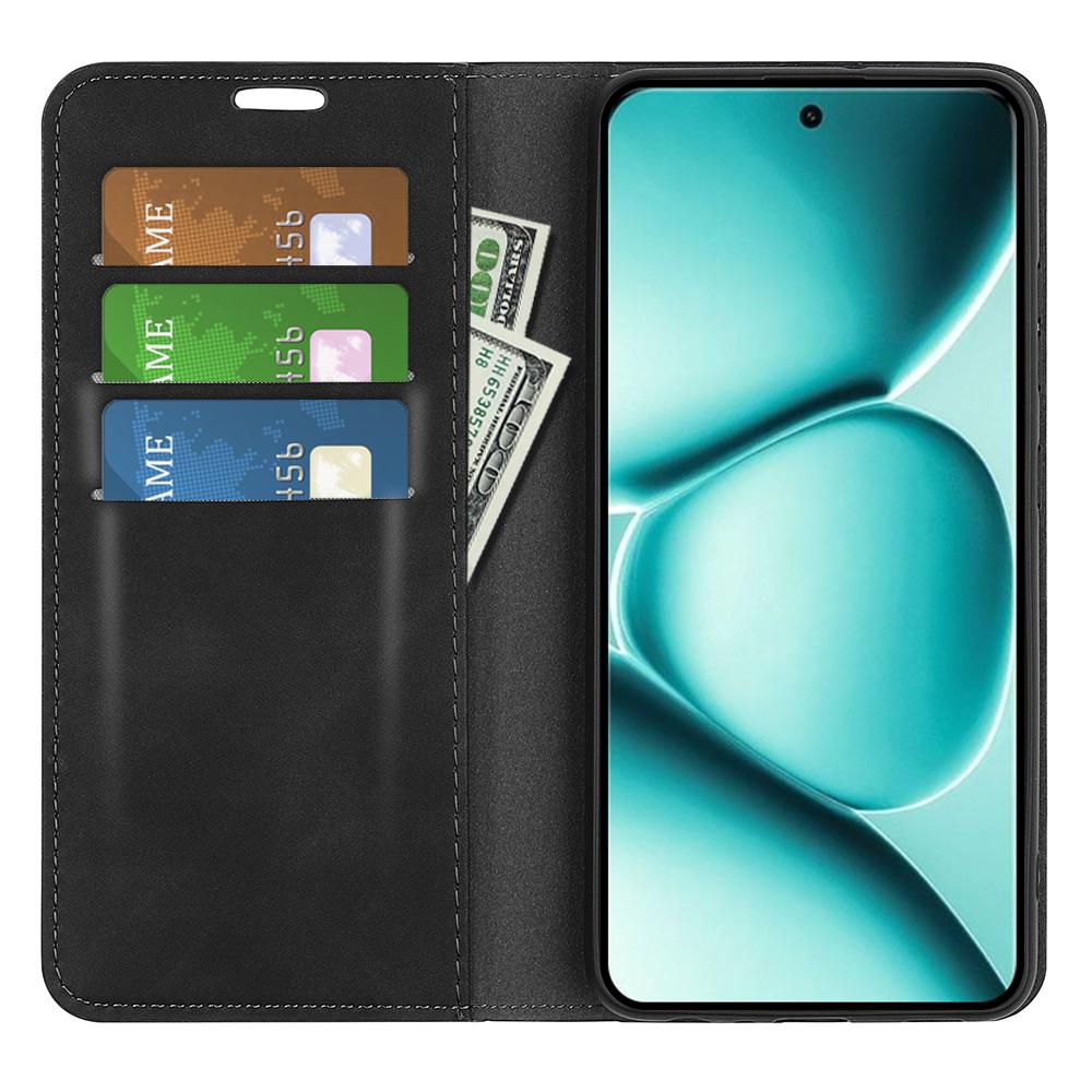 For Redmi Note 15 Pro 5G Global 163.6mm Retro-skin Magnetic Suction Leather Phone Case - Black - SYA002359953A