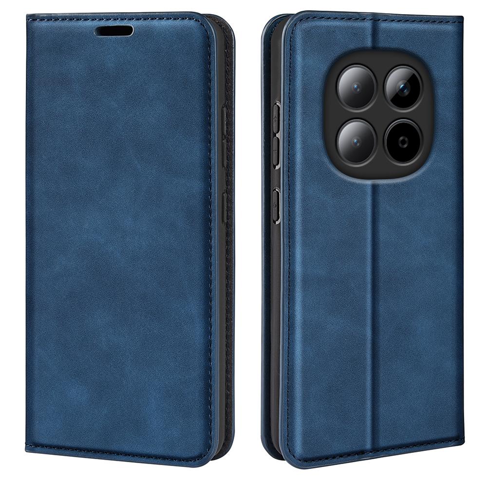For Redmi Note 15 Pro 5G Global 163.6mm Retro-skin Magnetic Suction Leather Phone Case - Dark Blue - SYA002359953C
