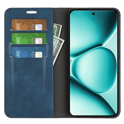 For Redmi Note 15 Pro 5G Global 163.6mm Retro-skin Magnetic Suction Leather Phone Case - Dark Blue - SYA002359953C