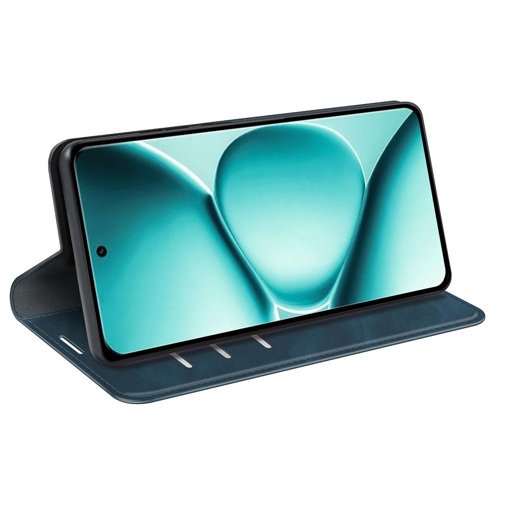 For Redmi Note 15 Pro 5G Global 163.6mm Retro-skin Magnetic Suction Leather Phone Case - Dark Blue - SYA002359953C