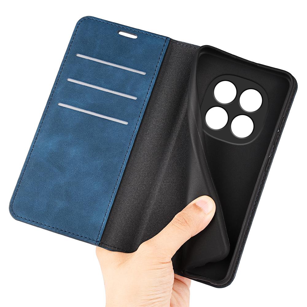 For Redmi Note 15 Pro 5G Global 163.6mm Retro-skin Magnetic Suction Leather Phone Case - Dark Blue - SYA002359953C