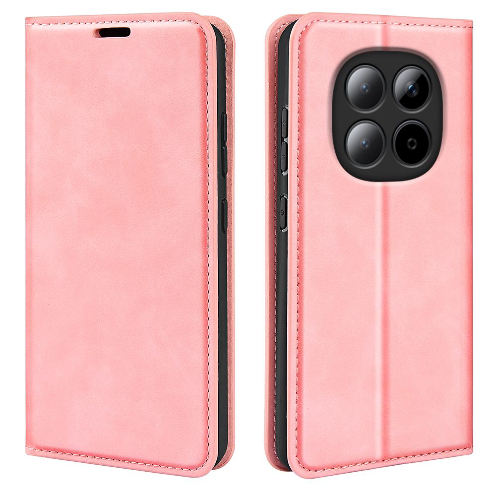 For Redmi Note 15 Pro 5G Global 163.6mm Retro-skin Magnetic Suction Leather Phone Case - Pink - SYA002359953D
