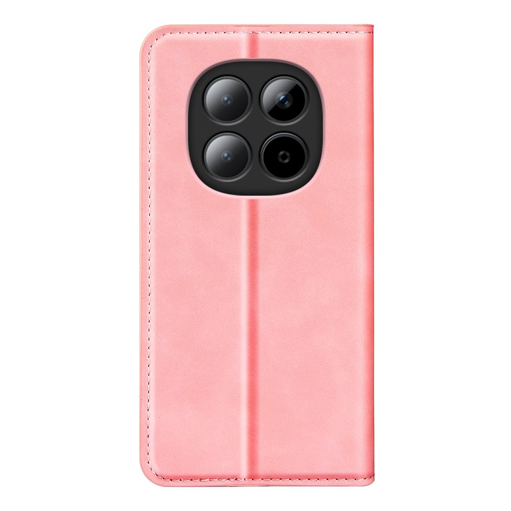 For Redmi Note 15 Pro 5G Global 163.6mm Retro-skin Magnetic Suction Leather Phone Case - Pink - SYA002359953D
