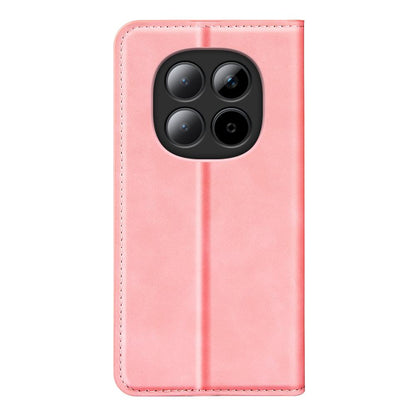 For Redmi Note 15 Pro 5G Global 163.6mm Retro-skin Magnetic Suction Leather Phone Case - Pink - SYA002359953D