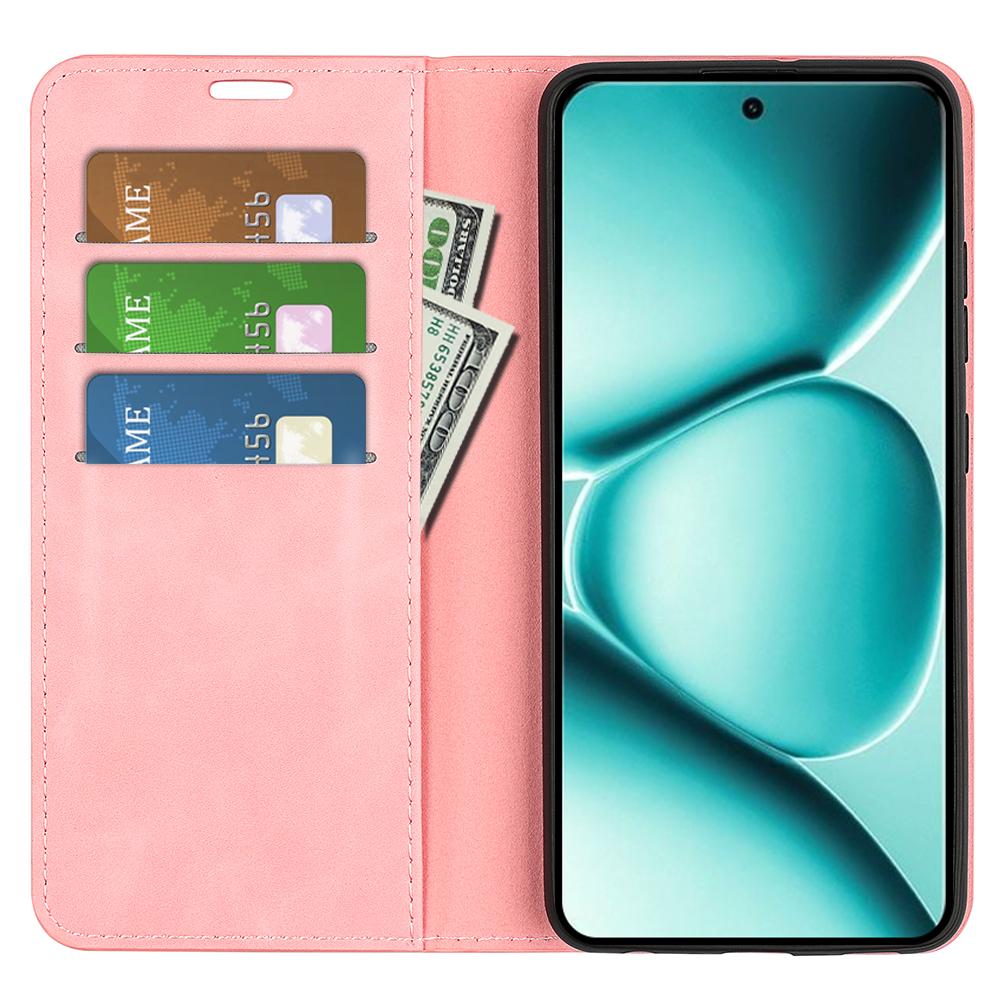 For Redmi Note 15 Pro 5G Global 163.6mm Retro-skin Magnetic Suction Leather Phone Case - Pink - SYA002359953D