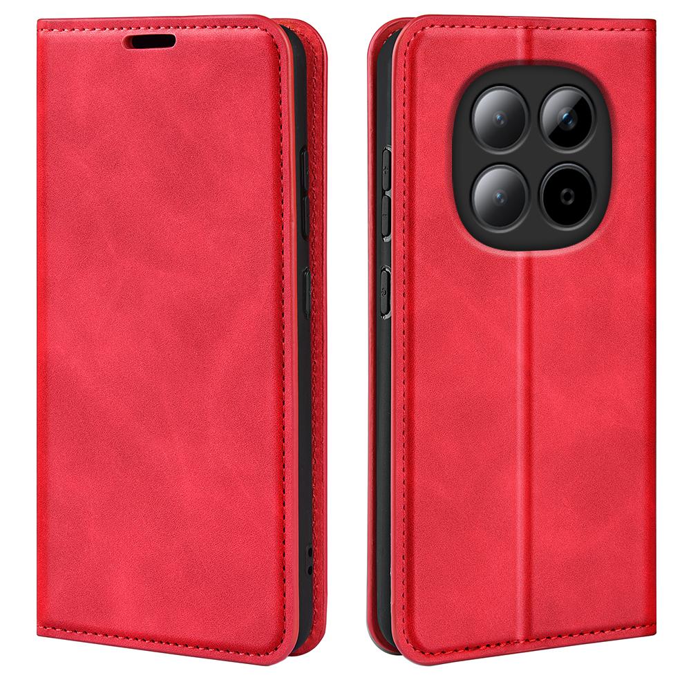 For Redmi Note 15 Pro 5G Global 163.6mm Retro-skin Magnetic Suction Leather Phone Case - Red - SYA002359953E