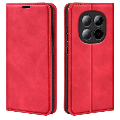 For Redmi Note 15 Pro 5G Global 163.6mm Retro-skin Magnetic Suction Leather Phone Case - Red - SYA002359953E