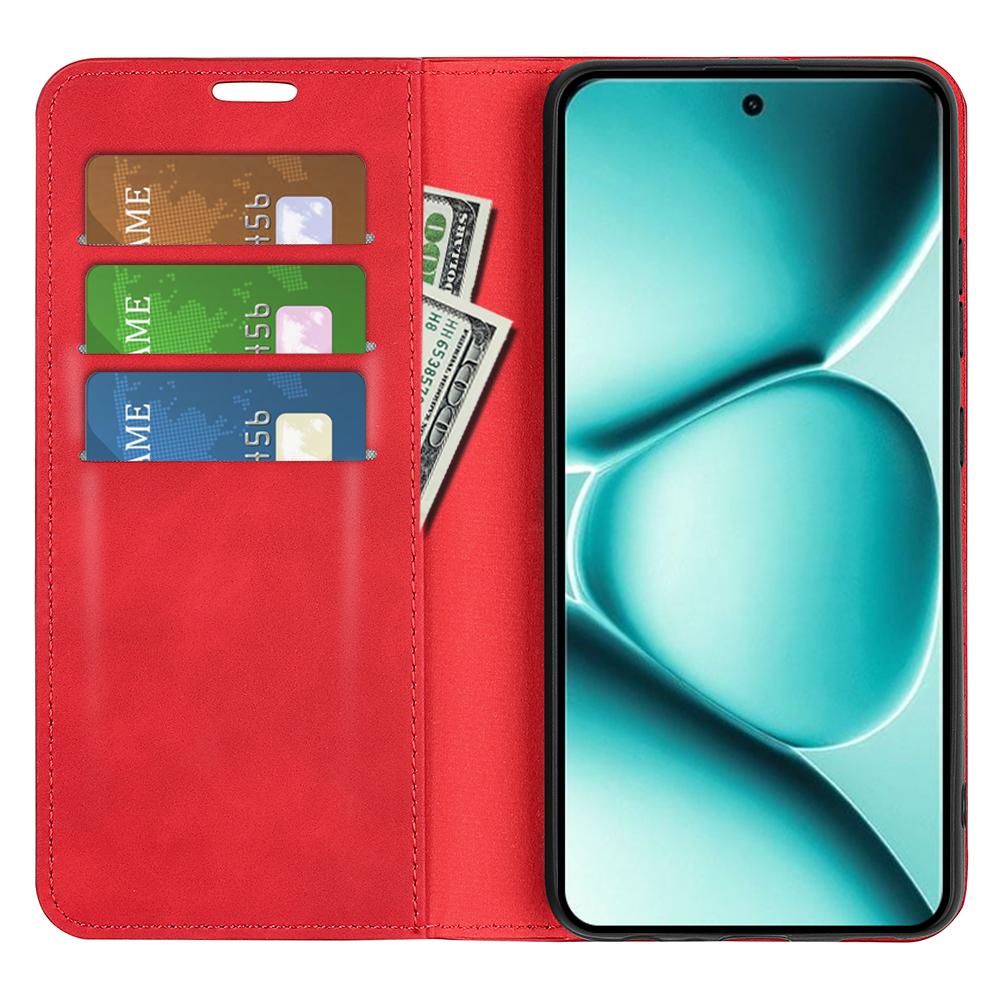 For Redmi Note 15 Pro 5G Global 163.6mm Retro-skin Magnetic Suction Leather Phone Case - Red - SYA002359953E