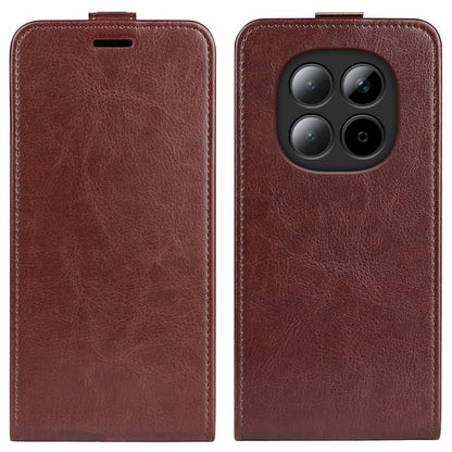 For Redmi Note 15 Pro 5G Global  163.6mm R64 Texture Single Vertical Flip Leather Phone Case - Brown - SYA002364052D