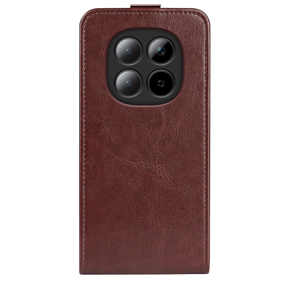 For Redmi Note 15 Pro 5G Global  163.6mm R64 Texture Single Vertical Flip Leather Phone Case - Brown - SYA002364052D