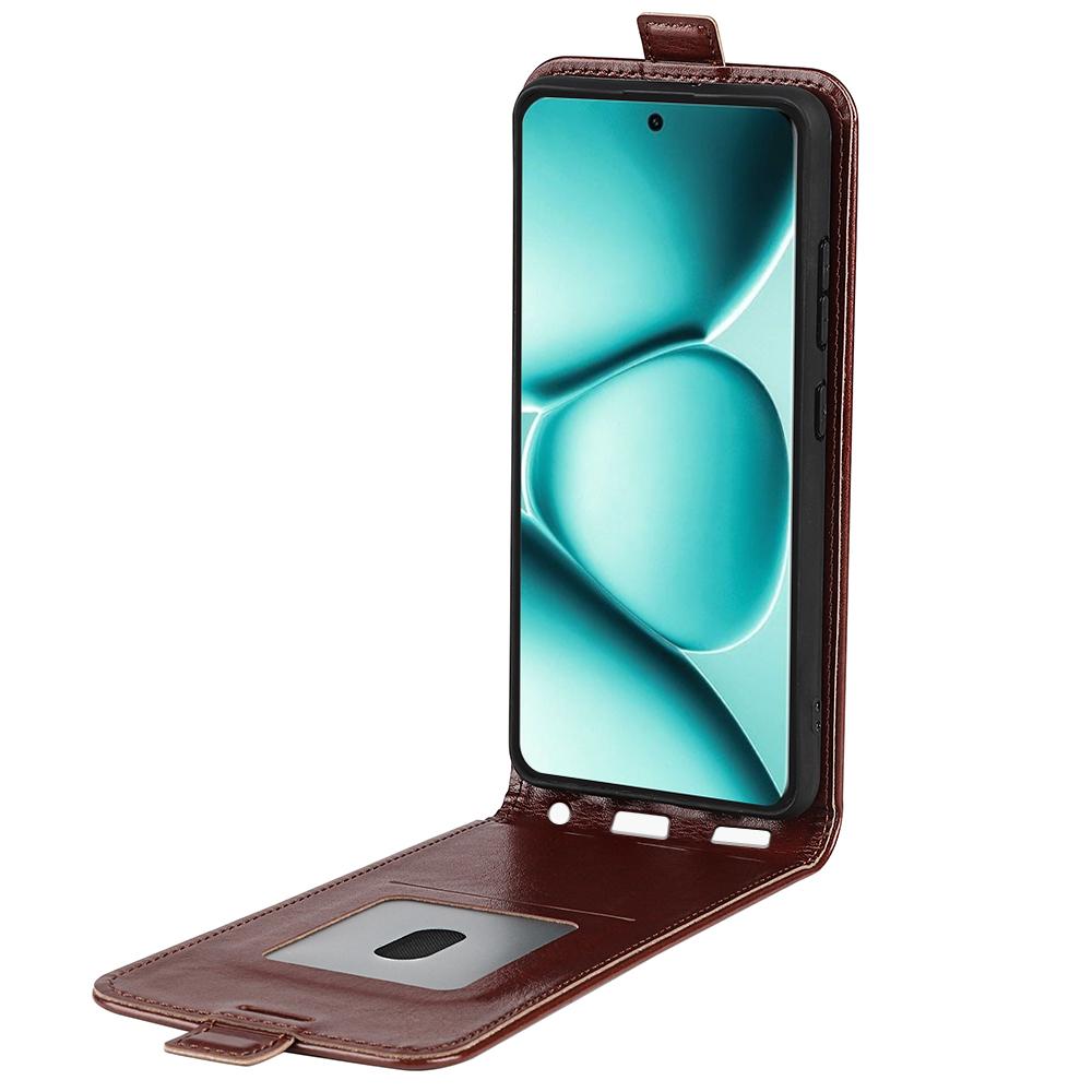 For Redmi Note 15 Pro 5G Global  163.6mm R64 Texture Single Vertical Flip Leather Phone Case - Brown - SYA002364052D