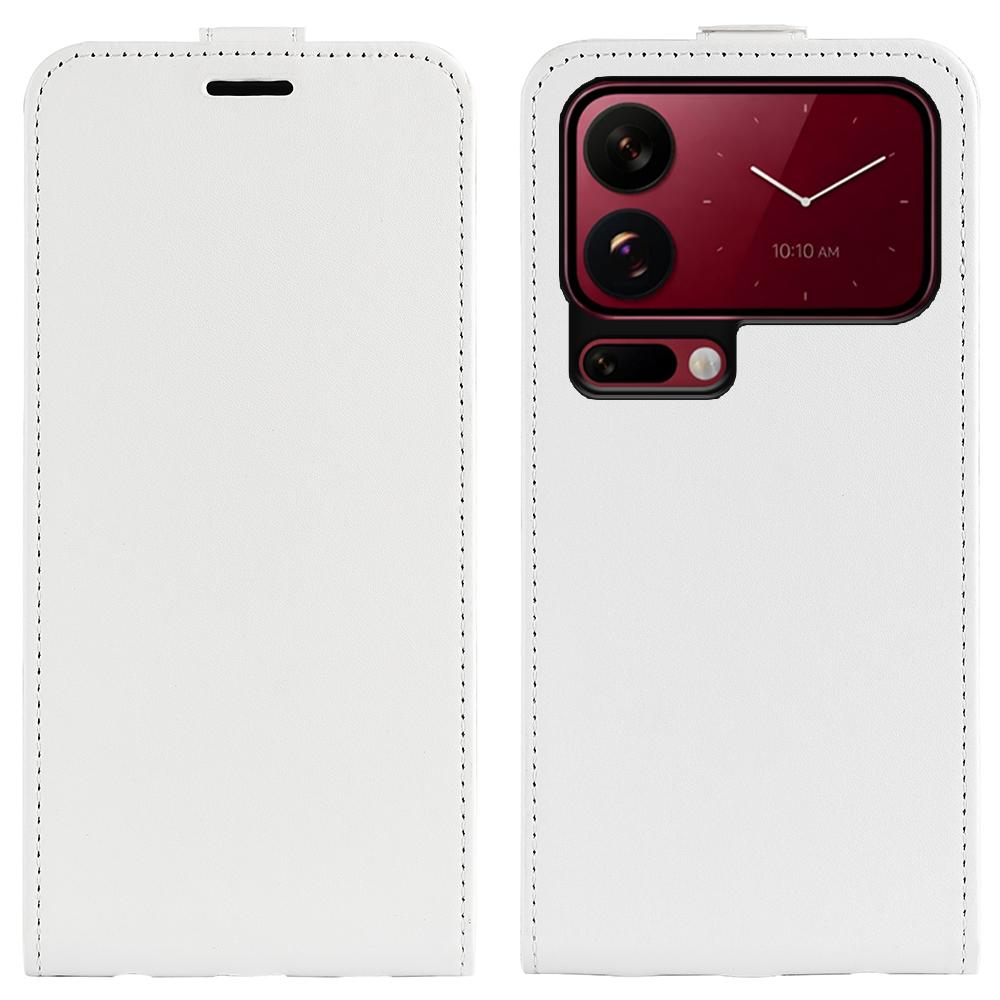 For Xiaomi 18 Pro Max 5G R64 Texture Single Vertical Flip Leather Phone Case - White - SYA002364055B