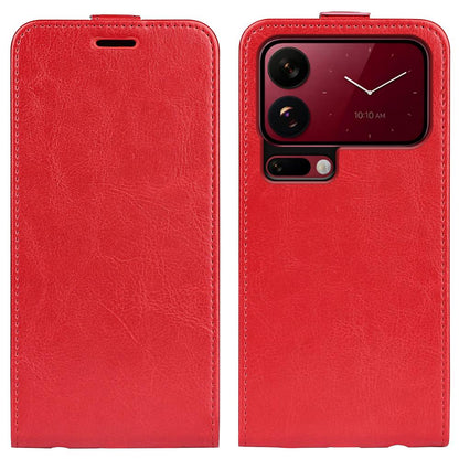 For Xiaomi 18 Pro Max 5G R64 Texture Single Vertical Flip Leather Phone Case - Red - SYA002364055C