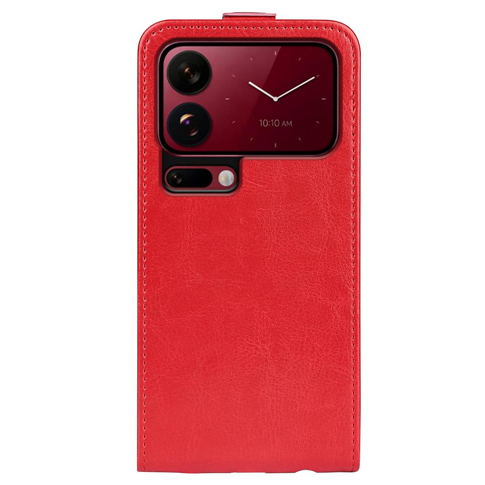 For Xiaomi 18 Pro Max 5G R64 Texture Single Vertical Flip Leather Phone Case - Red - SYA002364055C
