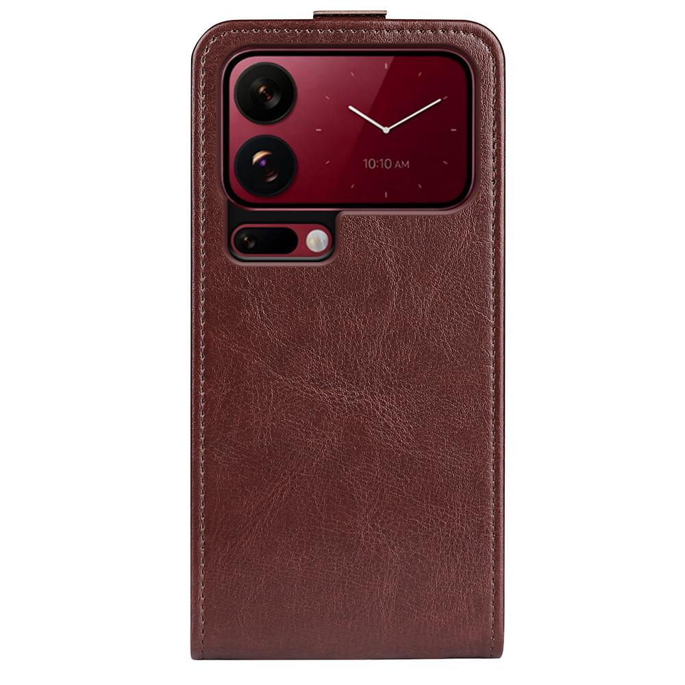 For Xiaomi 18 Pro Max 5G R64 Texture Single Vertical Flip Leather Phone Case - Brown - SYA002364055D