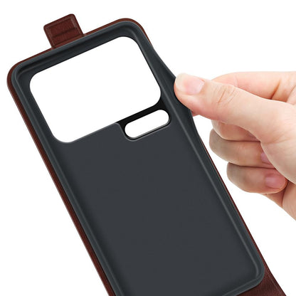 For Xiaomi 18 Pro Max 5G R64 Texture Single Vertical Flip Leather Phone Case - Brown - SYA002364055D
