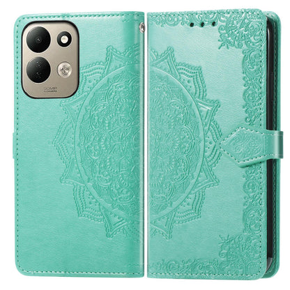 For Xiaomi Poco C95 Pro Mandala Flower Embossed Leather Phone Case - Green - SYA002382418A