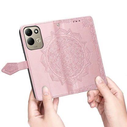For Xiaomi Poco C95 Pro Mandala Flower Embossed Leather Phone Case - Rose Gold - SYA002382418B
