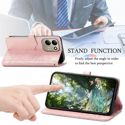For Xiaomi Poco C95 Pro Mandala Flower Embossed Leather Phone Case - Rose Gold - SYA002382418B