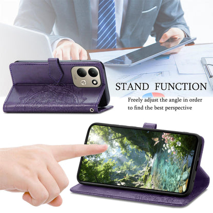For Xiaomi Poco C95 Pro Mandala Flower Embossed Leather Phone Case - Purple - SYA002382418D