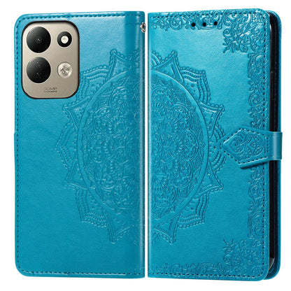 For Xiaomi Poco C95 Pro Mandala Flower Embossed Leather Phone Case - Blue - SYA002382418E