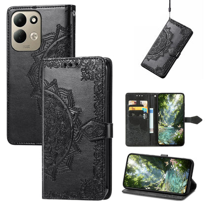 For Xiaomi Poco C95 Pro Mandala Flower Embossed Leather Phone Case - Black - SYA002382418F