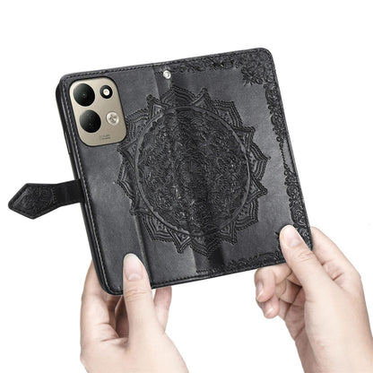 For Xiaomi Poco C95 Pro Mandala Flower Embossed Leather Phone Case - Black - SYA002382418F