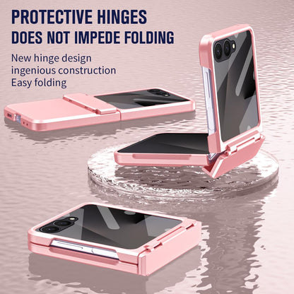 For Galaxy Z Flip8 5G Diamond Case-film Integral Hinge Shockproof Phone Case - Pink - SYA002386206B