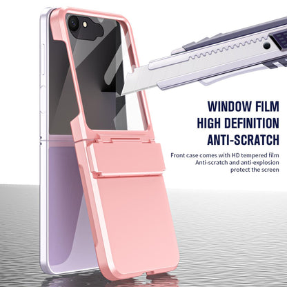 For Galaxy Z Flip8 5G Diamond Case-film Integral Hinge Shockproof Phone Case - Pink - SYA002386206B