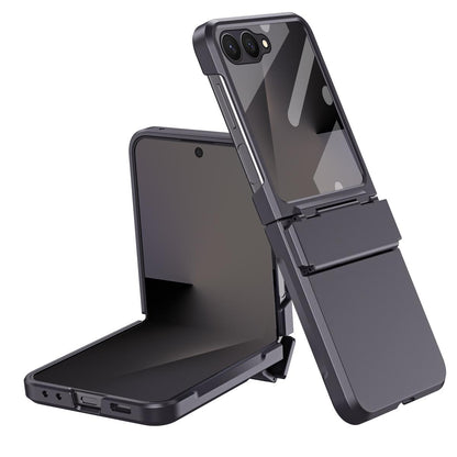 For Galaxy Z Flip8 5G Diamond Case-film Integral Hinge Shockproof Phone Case - Black - SYA002386206C